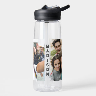 Custom Name & YOUR 2 Photos Water Bottle