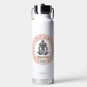 Custom Name Zodiac Sign Aquarius Water Bottle