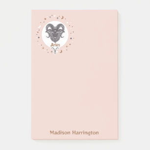 Custom Name Zodiac Sign Aries Post-it Notes