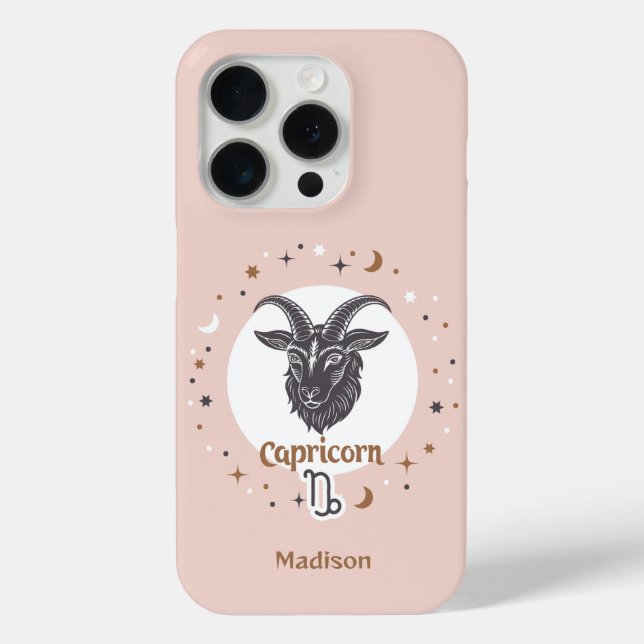 Custom Name Zodiac Sign Capricorn Case-Mate iPhone Case (Back)