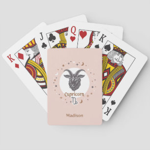 Custom Name Zodiac Sign Capricorn Playing Cards