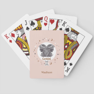 Custom Name Zodiac Sign Gemini Playing Cards