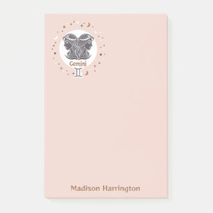 Custom Name Zodiac Sign Gemini Post-it Notes