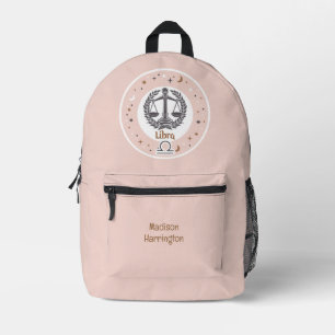 Custom Name Zodiac Sign Libra Printed Backpack