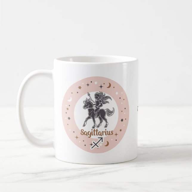 Custom Name Zodiac Sign Sagittarius Coffee Mug (Left)