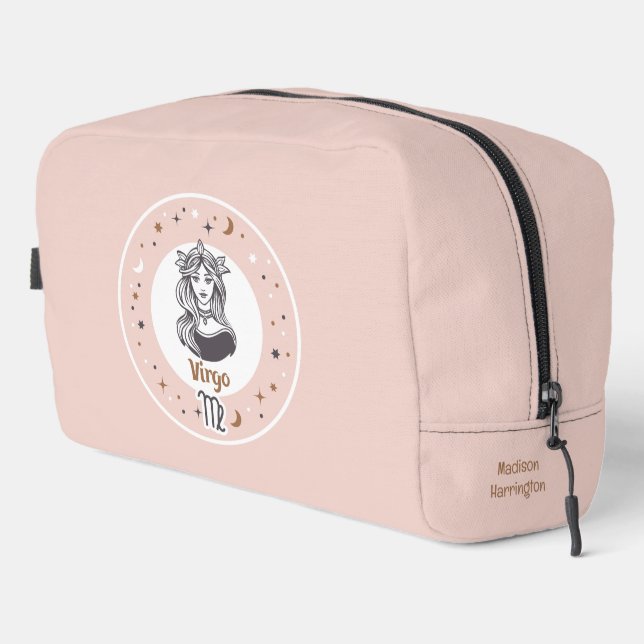 Custom Name Zodiac Sign Virgo Dopp Kit (Right Corner)
