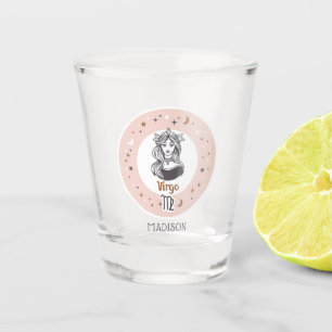 Custom Name Zodiac Sign Virgo Shot Glass