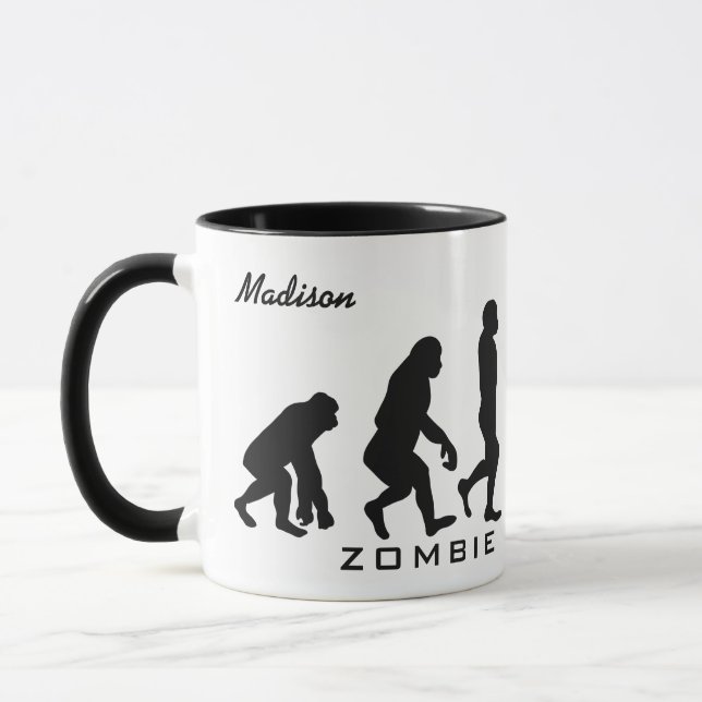 Custom name Zombie Evolution mugs (Left)