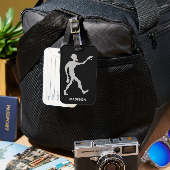 Custom name Zombie Luggage Tag (Front & Back)