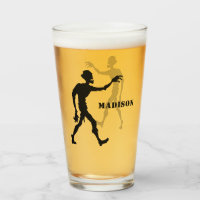 Custom name Zombie pint glass