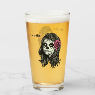 Custom name Zombie Woman pint glass