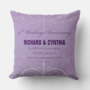 Custom Names, 50th Wedding Anniversary to Couple Cushion