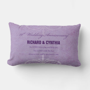 Custom Names, 50th Wedding Anniversary to Couple Lumbar Cushion