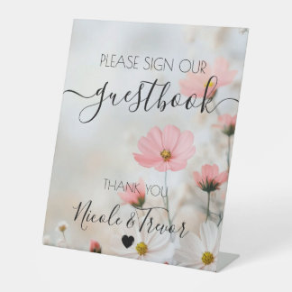 Custom Names Dainty Red Flowers Table Sign