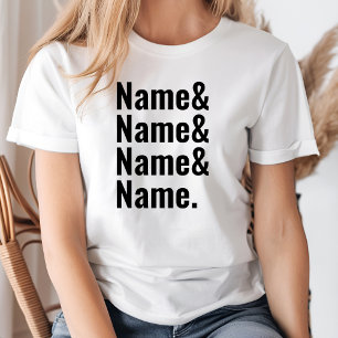 Custom Names Friend List Women Men Personalised T-Shirt