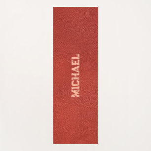 Custom Names Leather Look Brown Template Yoga Mat