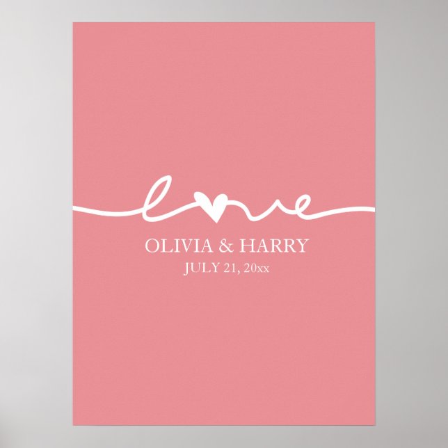 Custom Names Love Script Poster (Front)