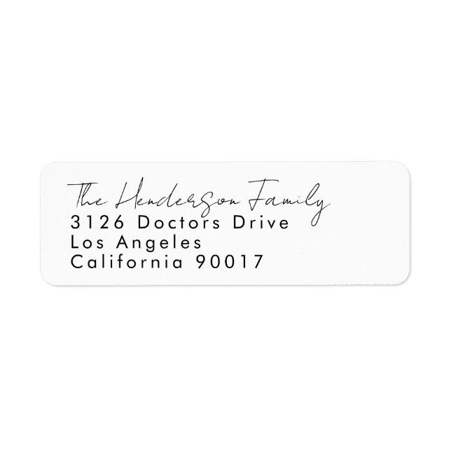 Custom Names Modern Event Return Address (Front)