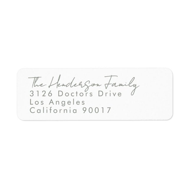 Custom Names Modern Event Sage Return Address (Front)