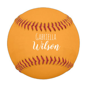 Custom names modern orange minimalist baseball