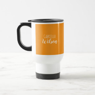 Custom names modern orange minimalist travel mug
