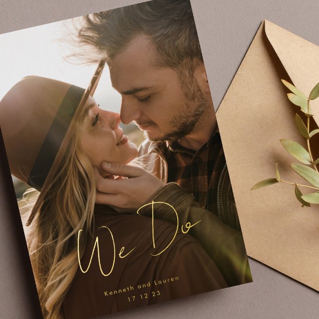 Custom Names Modern We Do Gold Photo Save The Date (Creator Uploaded)