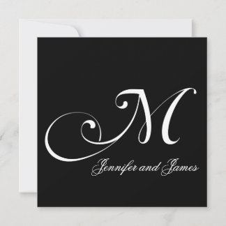 Custom Names Monogram M Wedding Invitations