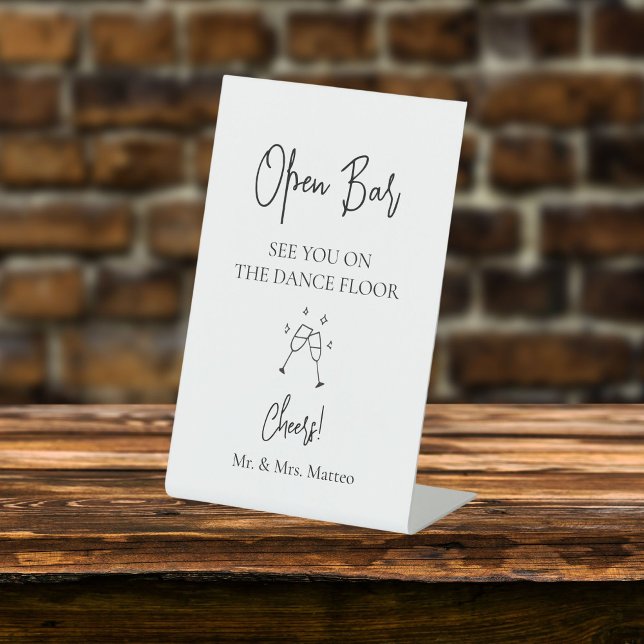 Custom Names Open Bar Dance Floor Wedding Sign (Creator Uploaded)