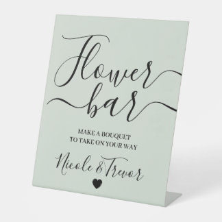 Custom Names Personalised Flower Bar Pedestal Sign