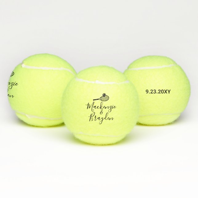 Custom Names Personalised Special Date Tennis Balls (Multi)
