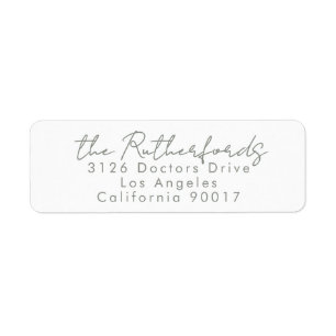Custom Names Sage Modern Wedding Return Address