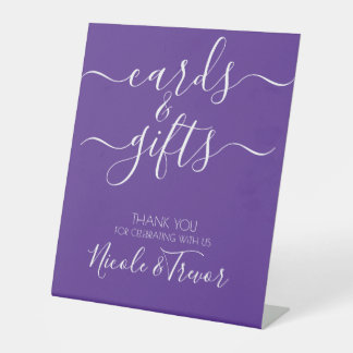 Custom Names Simple Cards & Gifts Wedding Pedestal Sign