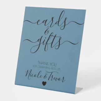 Custom Names Simple Elegant Cards & Gifts Pedestal Sign