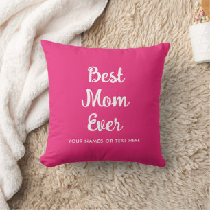 Custom Names Template Calligraphy Best Mum Ever Cushion