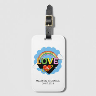 Custom Names / Text "Love Is Love" Luggage Tag