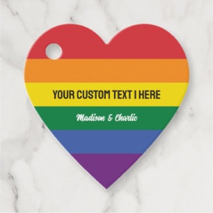 Custom Names & Text Rainbow Flag Favour Tags
