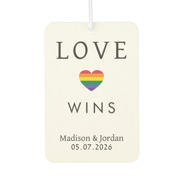 Custom Names / Text Rainbow LOVE Car Air Freshener (Front)