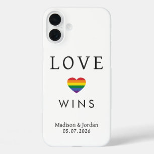 Custom Names / Text Rainbow LOVE iPhone 16 Plus Case