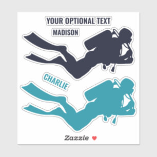Custom Names & Text Scuba Diver