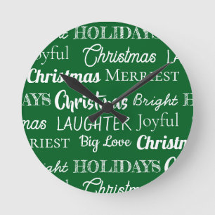 Custom Names Text Type Christmas Round Clock
