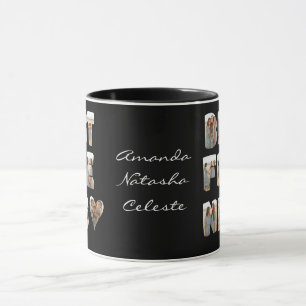 Custom Names Three Best Friends Photo Collage Mug