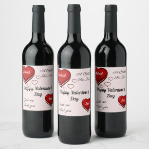 CUSTOM NAMES Valentines Day Champagne Bottle Label