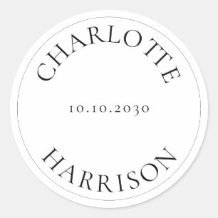 Custom names Wedding gift favour tag stickers