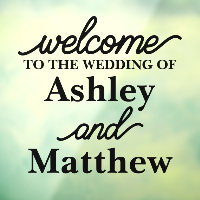Custom Names Welcome to our Wedding for Mirror