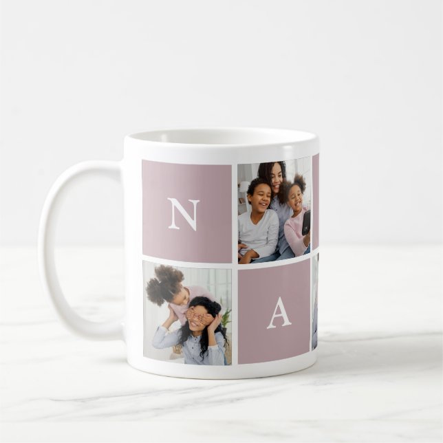 Custom Nanny Grandmother 5 Photo Collage Coffee Mu Mug (Left)
