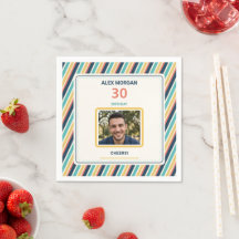 Custom Napkins with Photo, Personalised Birthday