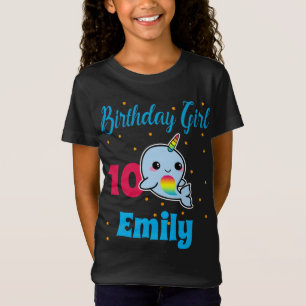 Custom Narwhal Birthday Party Matching T-Shirt