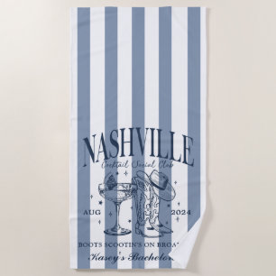 Custom Nashville Bachelorette Rodeo Beach Towel