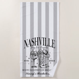 Custom Nashville Bachelorette Rodeo Beach Towel