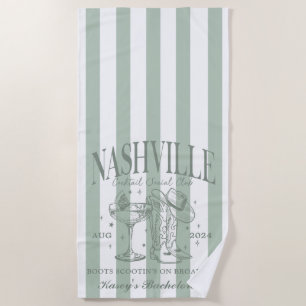Custom Nashville Bachelorette Rodeo Beach Towel